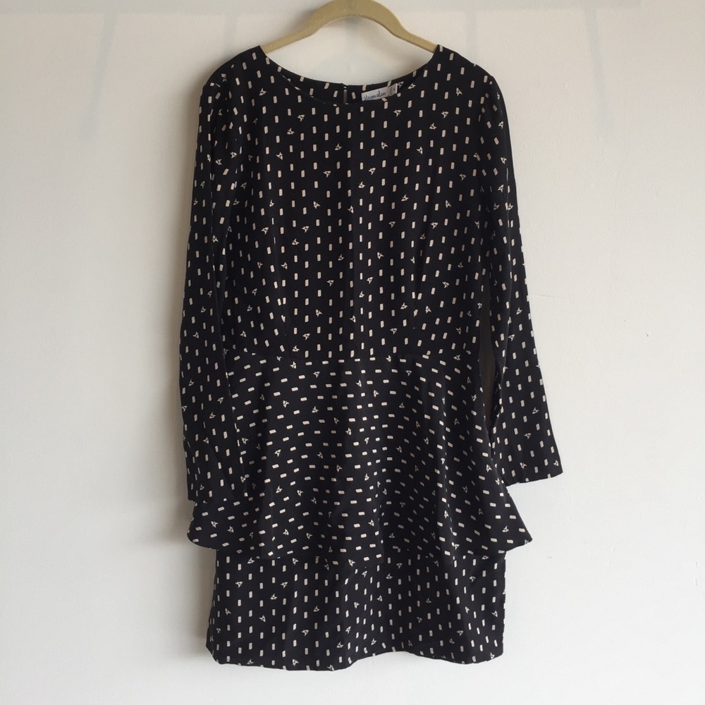 Steven Alan Mini Dress with Peplum Skirt Birds